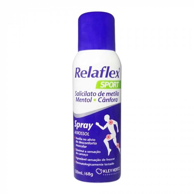 relaflex sport spray aerossol 120ml salicilato de metila + mentol+ cânfora