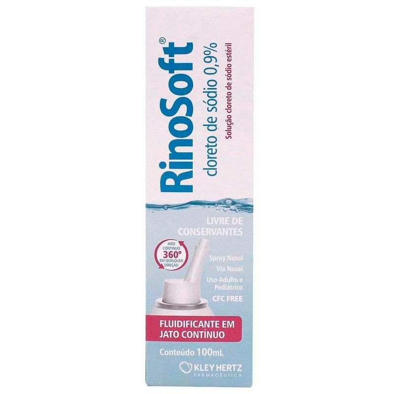 rinosoft spray nasal adulto cloreto de sódio 0,9% 100ml jato contínuo hertz
