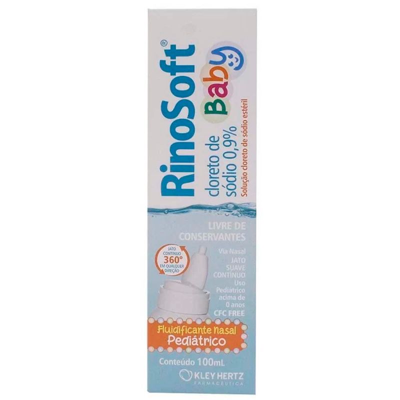 rinosoft baby spray nasal 100ml cloreto de sódio 0,9% 100ml jato suave contínuo hertz