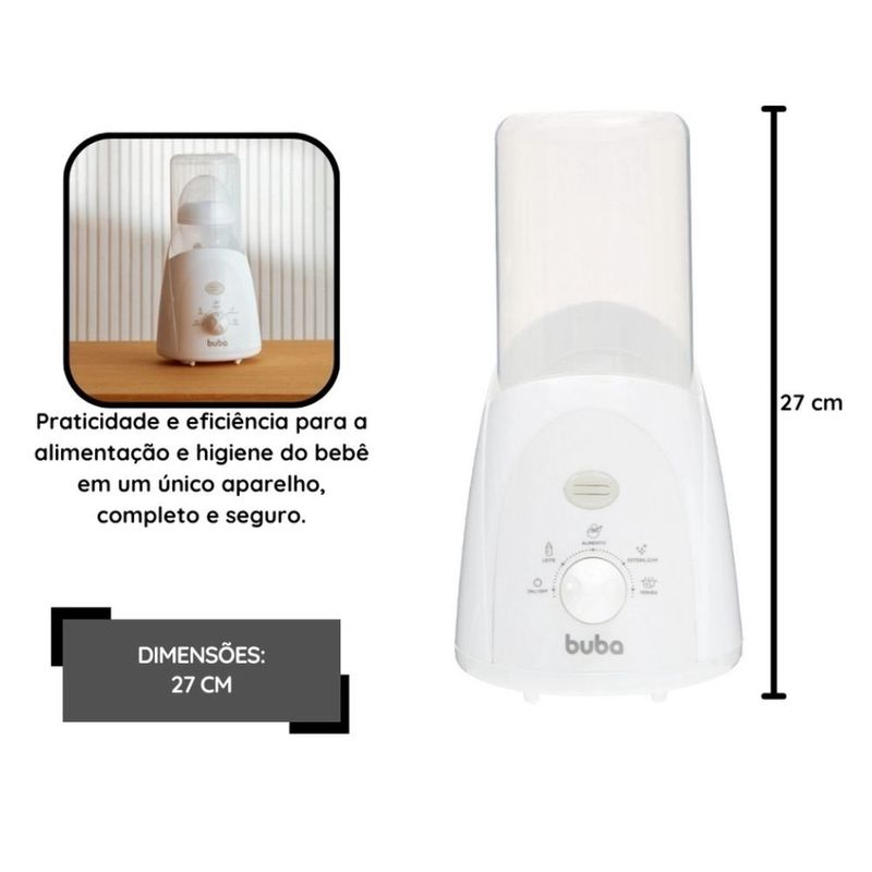 aquecedor de mamadeiras 3 em 1 buba branco 127v 19052 (mp)