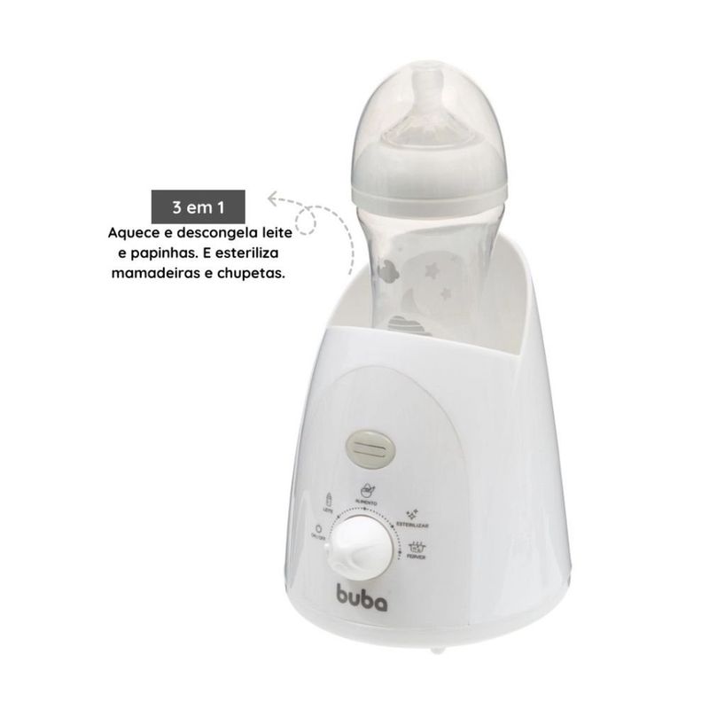 aquecedor de mamadeiras 3 em 1 buba branco 127v 19052 (mp)