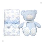 kit manta infantil buba com ursinho azul 18068 (mp)