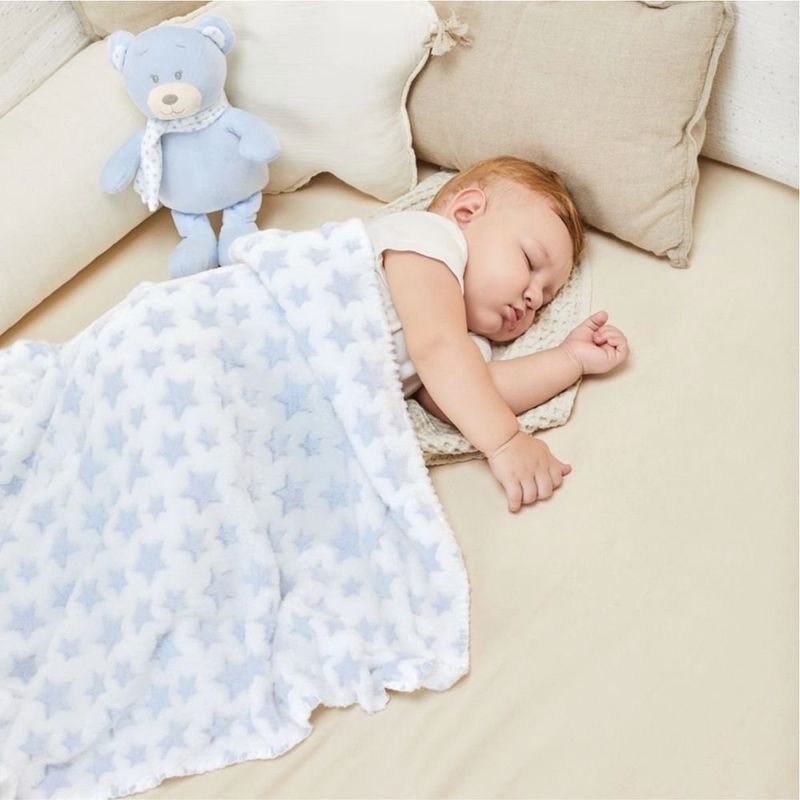 kit manta infantil buba com ursinho azul 18068 (mp)