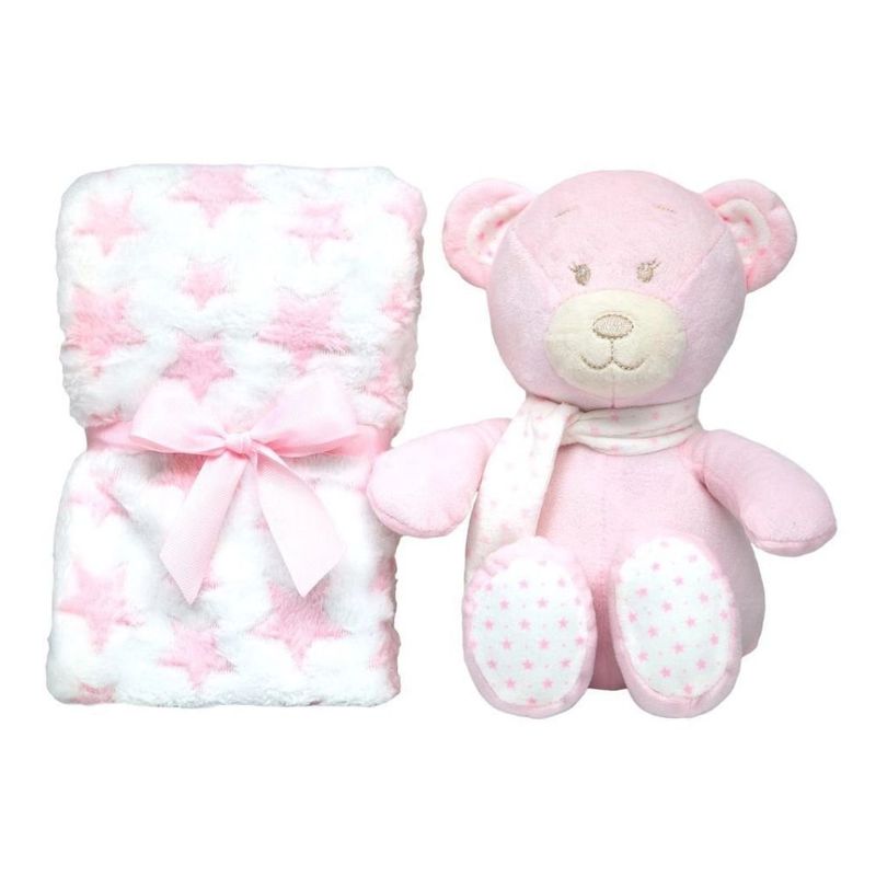 kit manta infantil buba com ursinho rosa 18067 (mp)