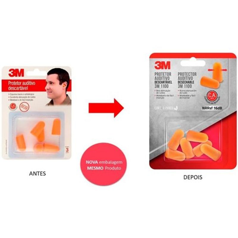 protetor auditivo 3m descartável 3 pares