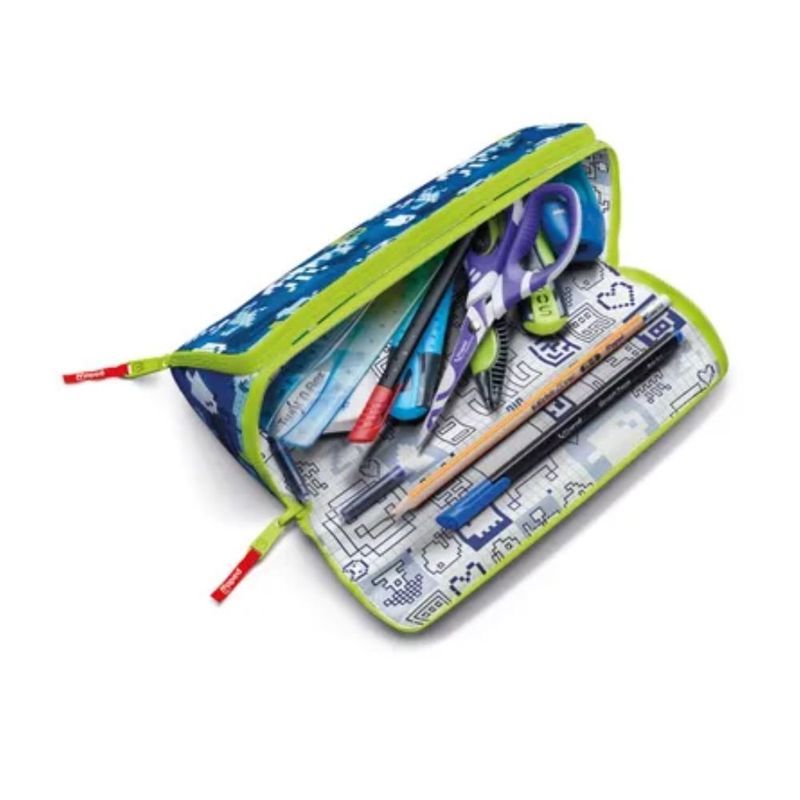 estojo escolar dupla face maped 2 divisórias fancy pixel 932804 (mp)