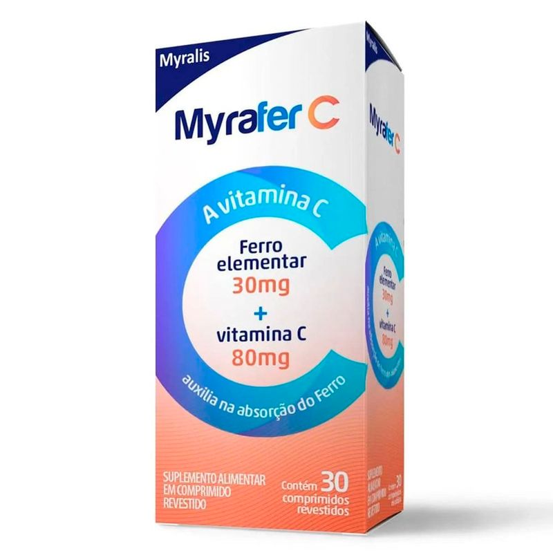 suplemento alimentar myrafer c 30mg + 80mg 30 comprimidos myralis pharma