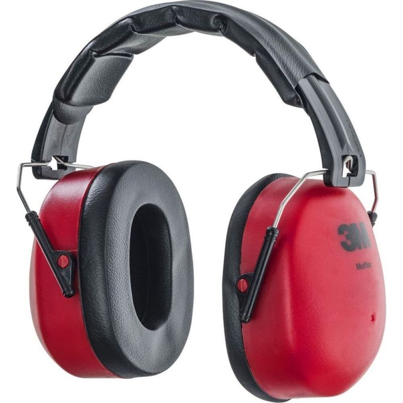 abafador protetor de ruidos tipo concha 3m muffler vermelho