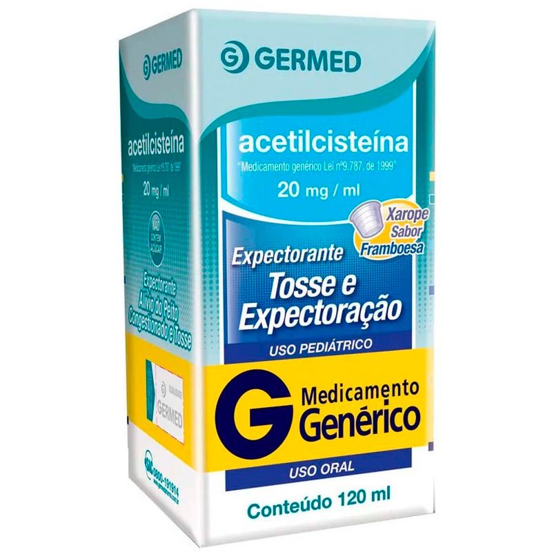 acetilcisteina 20mg 120ml xarope infantil sabor framboesa germed