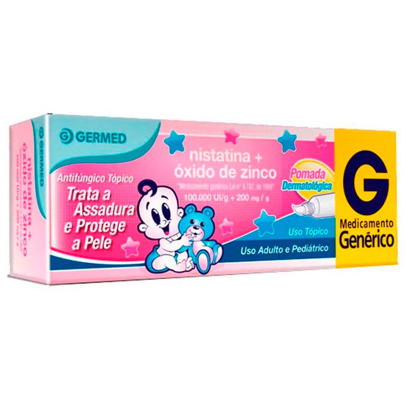 nistatina 100.000ui + óxido de zinco 200mg/g 60g pomada para assaduras germed