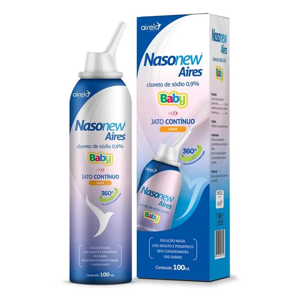 Nasonew Aires Baby Jato Suave Contínuo Nasal 0,9% 100ml