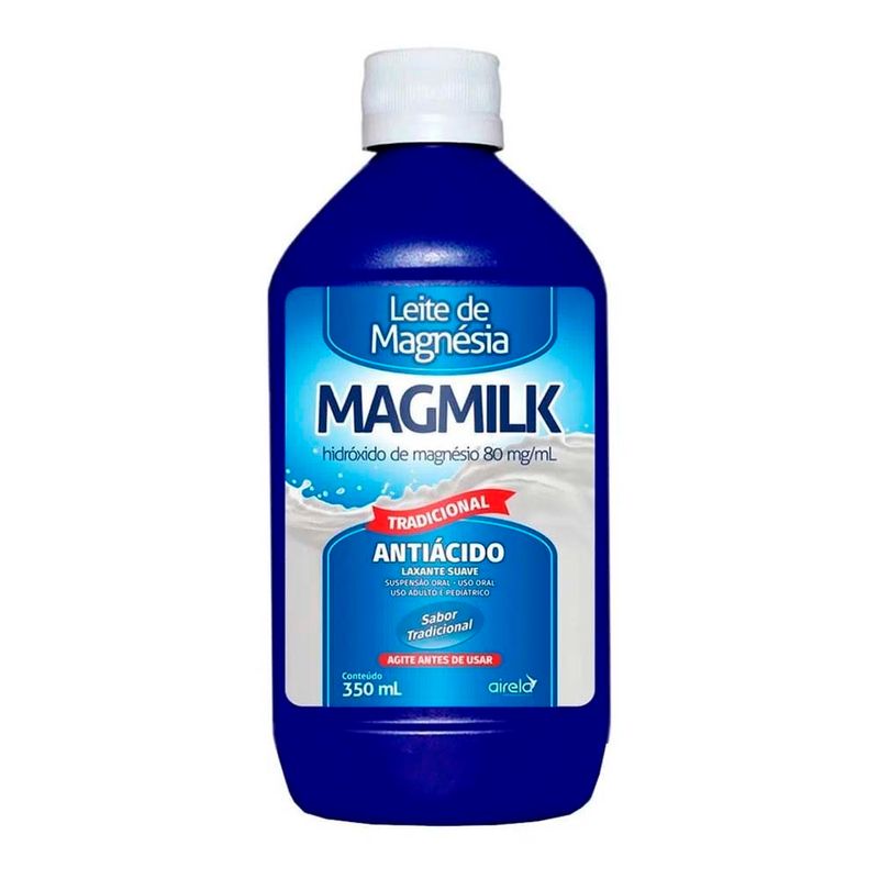 leite de magnésia magmilk tradicional 350ml suspensão oral airela