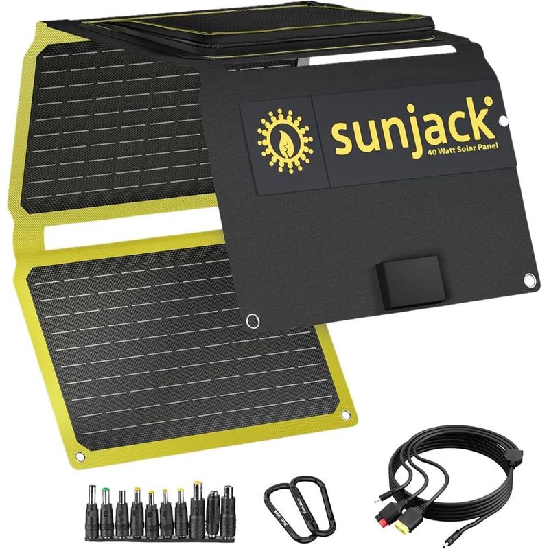 carregador solar portátil snjack 40w dobrável etfe ip67 usbc pd30 preto a-bi