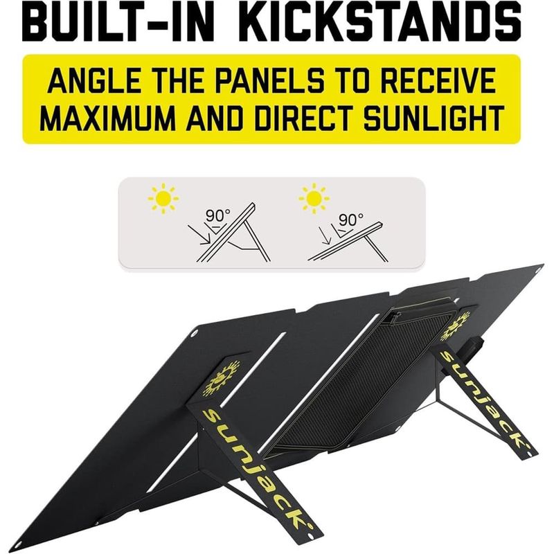 carregador solar portátil snjack 40w dobrável etfe ip67 usbc pd30 preto a-bi