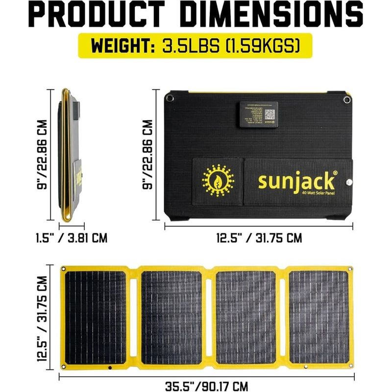 carregador solar portátil snjack 40w dobrável etfe ip67 usbc pd30 preto a-bi
