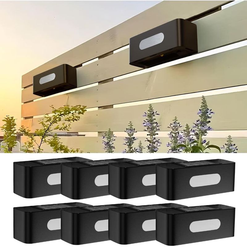 luzes de parde solar siatom 8 pack ip44 à prova d'água branco quente a-bi