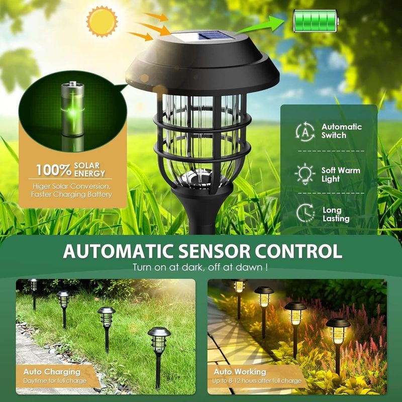 luzes solares solpex ip65 luzes de jardim branco quente 8 unidades a-bi