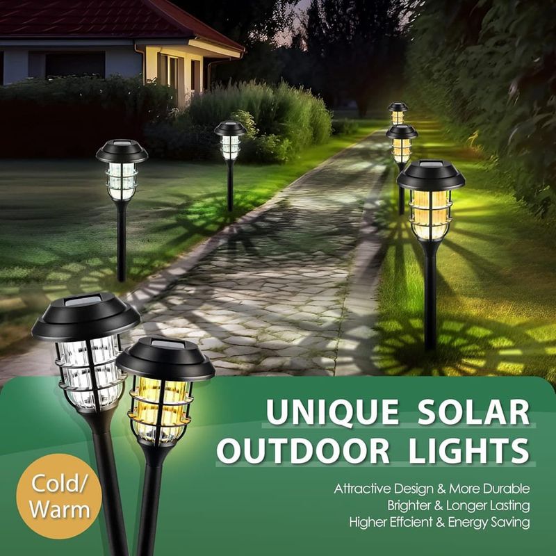 luzes solares solpex ip65 luzes de jardim branco quente 8 unidades a-bi