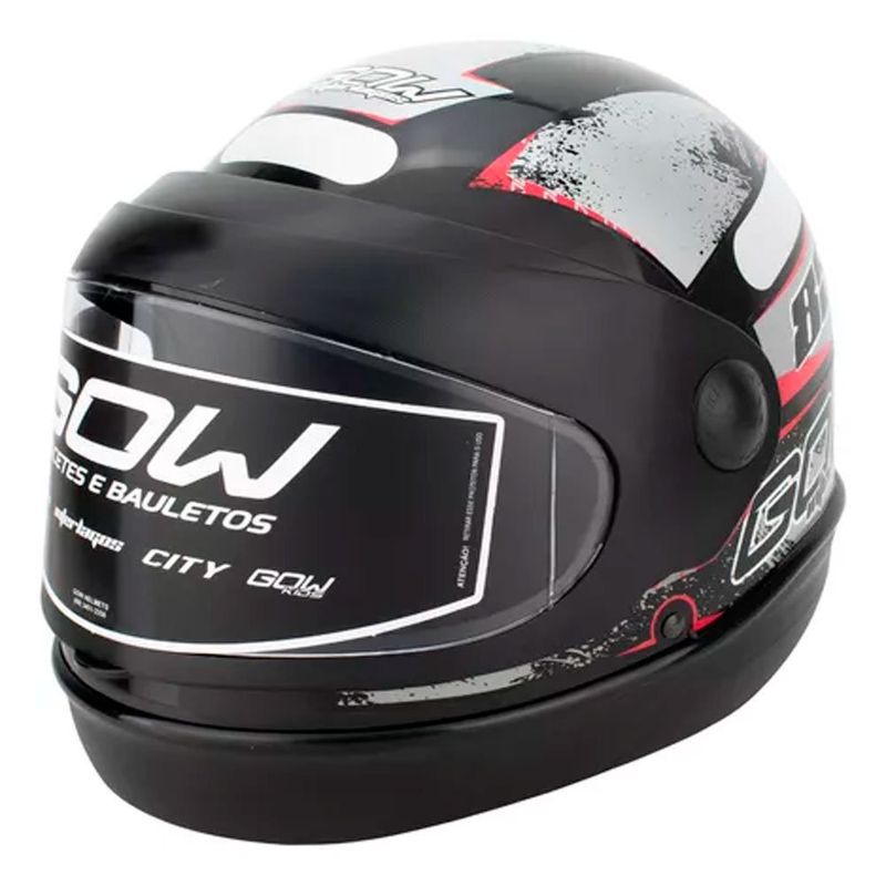 capacete gow interlagos preto e prata 56 (mp)