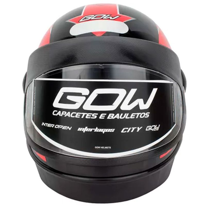 capacete gow interlagos preto e vermelho 62 (mp)