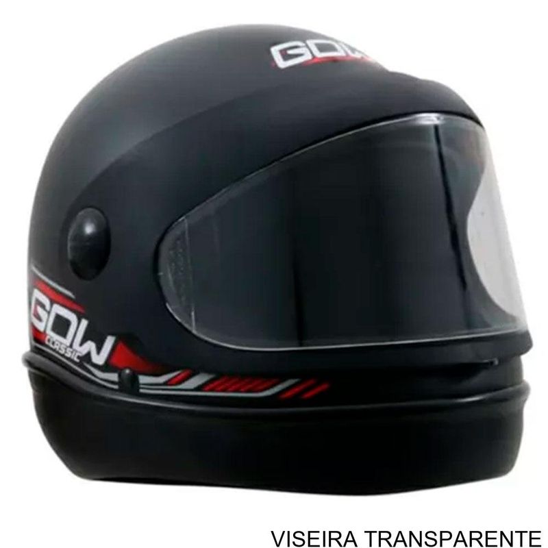 capacete gow interlagos classic preto fosco 56 (mp)