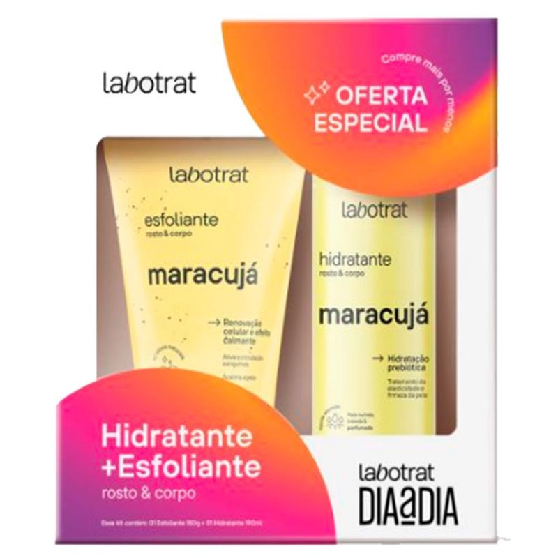 kit esfoliante + hidratante labotrat maracujá 150/190ml (mp)