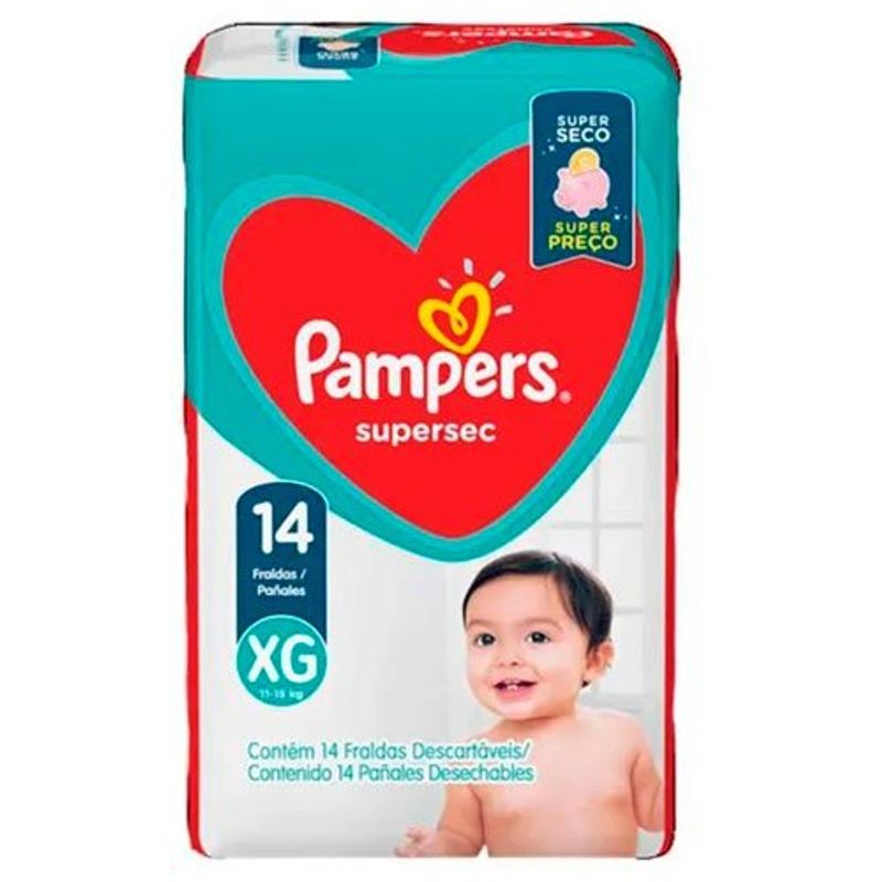 fralda descartável infantil pampers supersec xg 14 unidades