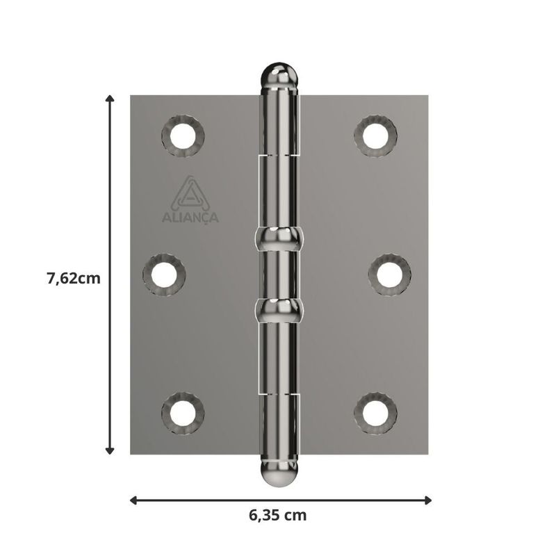 dobradiça pino bola e anel aliança 3"x2.1/2" 81500a niquelado (mp)