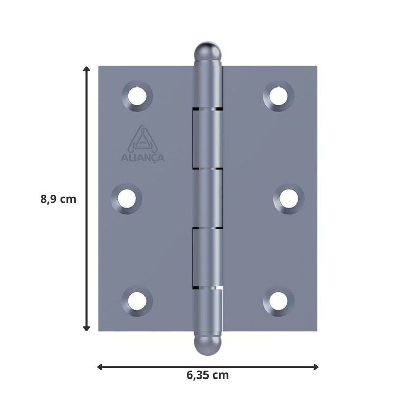 dobradiça pino bola aliança 3.1/2"x2.1/2" (1,50) 81500b zincado (mp)