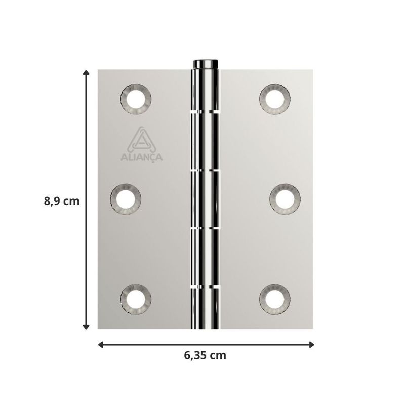 dobradiça pino reversível aliança 3.1/2"x2.1/2" (1,20) 81500c niquelado (mp)