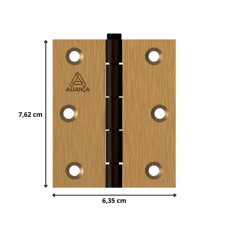 dobradiça pino reversível aliança 3"x2.1/2 (1,50) 81500c bronze latonado (mp)