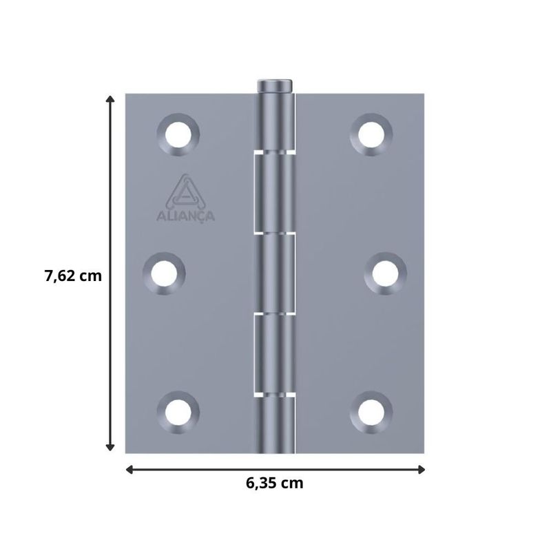 dobradiça pino reversível aliança 3"x2.1/2" (1,50) 81500c zincado (mp)