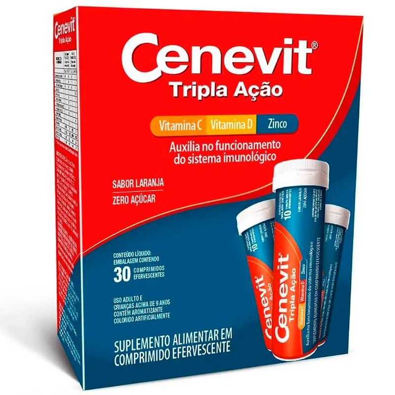 cenevit tripla ação vitamina c 10 comprimidos efervescente legrand