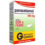 paracetamol 750mg 20 comprimidos medquímica