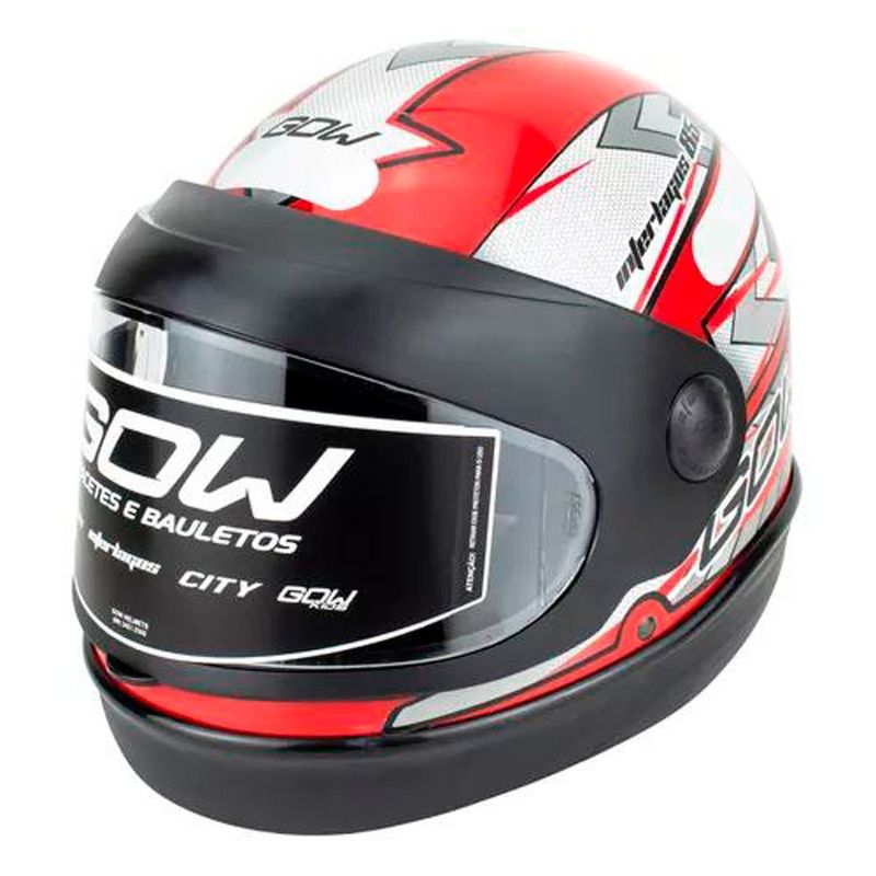 capacete gow interlagos vermelho e prata 56 (mp)