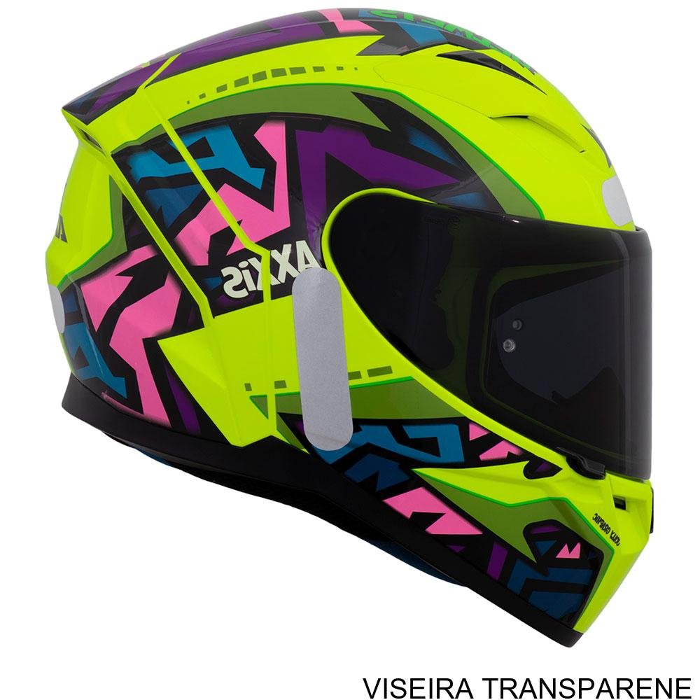 Capacete Axxis Segment Jolly C3 Yellow Fluor Gloss 56