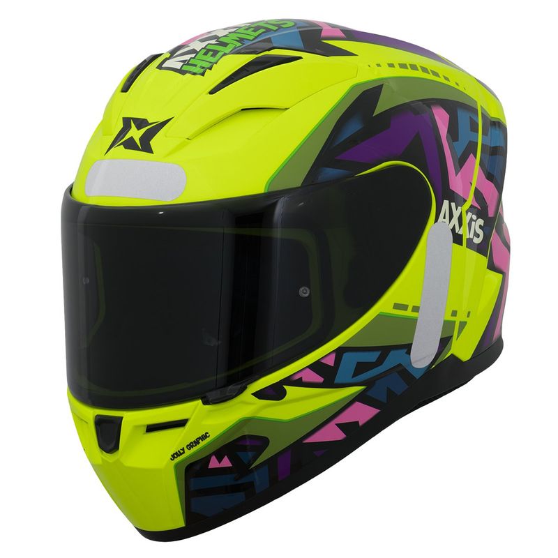 Capacete Axxis Segment Jolly C3 Yellow Fluor Gloss 56