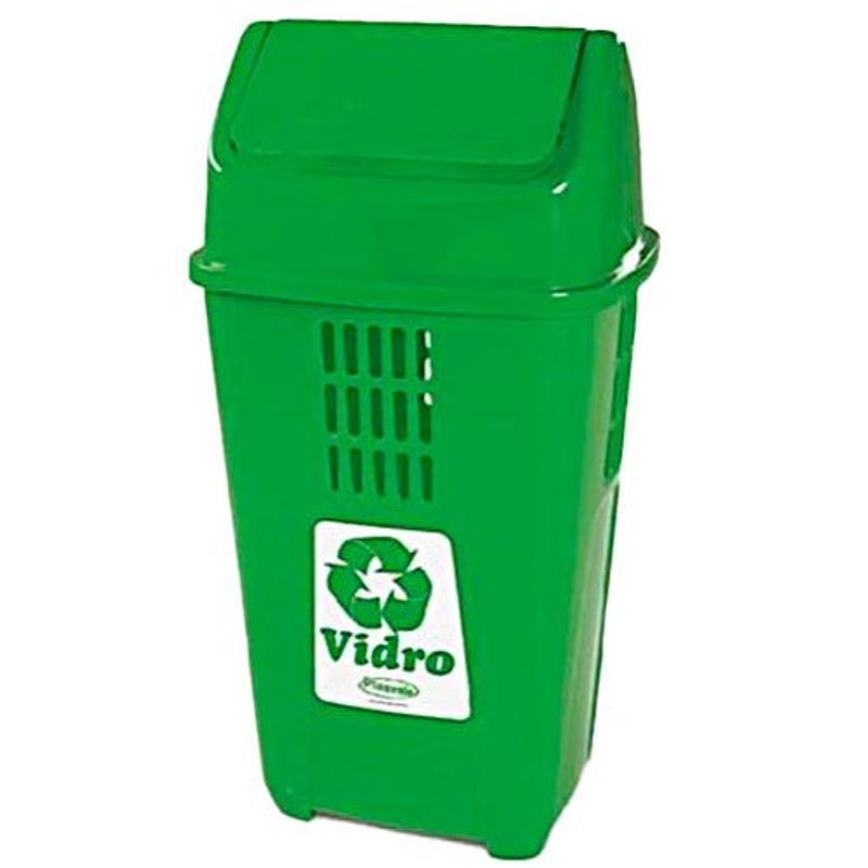lixeira basculhante plasvale 50l verde (mp)