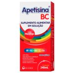 apetisina bc suplemento alimentar 240ml sabor morango globo