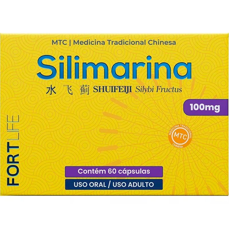 silimarina medicina tradicional chinesa 100mg 60 cápsulas fortlife