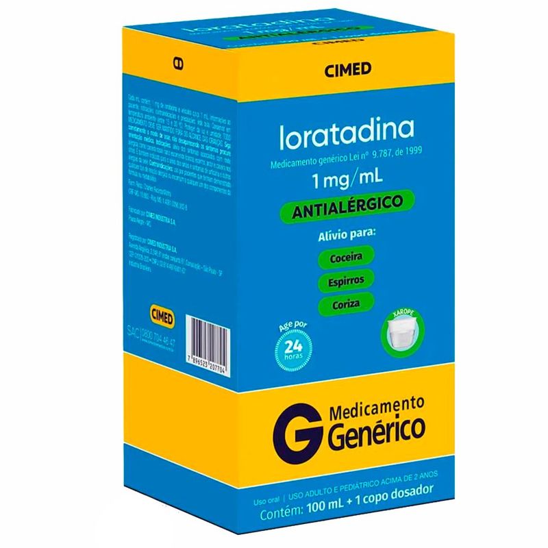 loratadina 1mg/ml xarope 100ml cimed