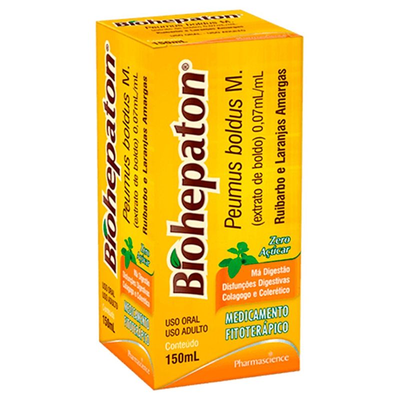 biohepaton peumus boldus 0,07ml/ml 150ml solução oral fitoterápido pharmascience