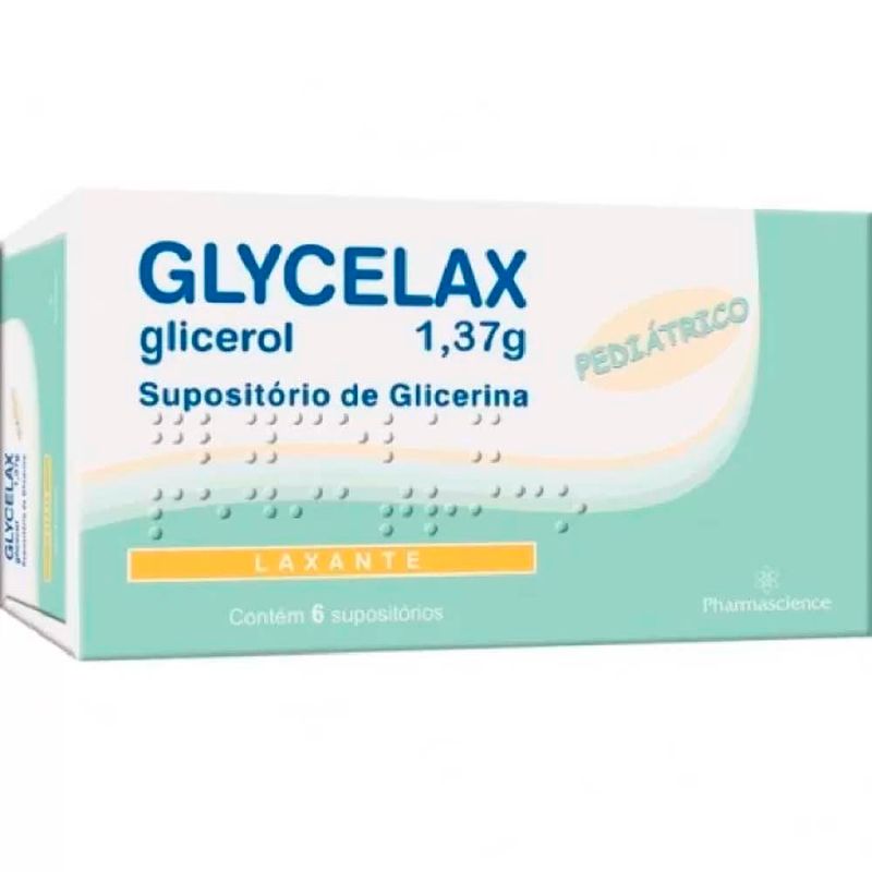 glycelax glicerol 1,37g 6 supositórios de glicerina infantil pharmascience