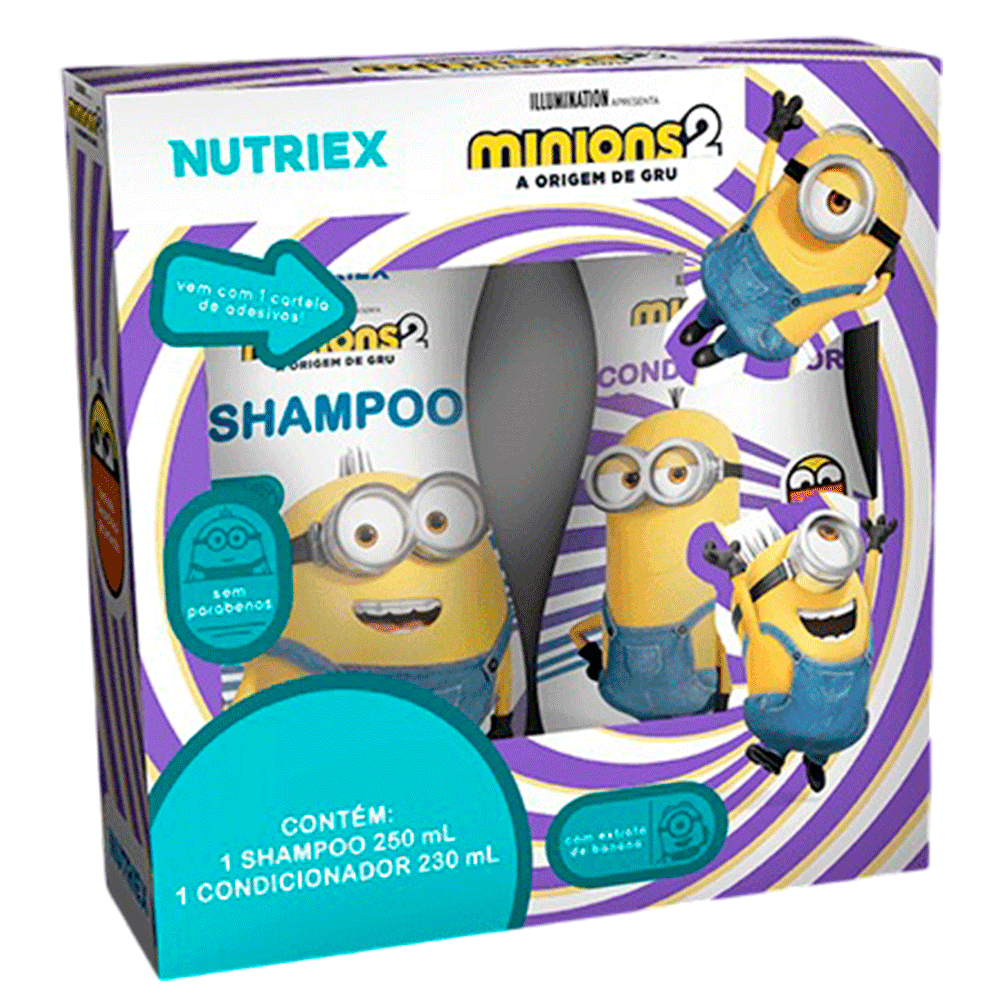Kit Shampoo 250ml + Condicionador 230ml Meu Malvado Favorito 4 Nutriex