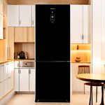 geladeira panasonic frost free 397l a+++ black glass nr-bb41gv1b