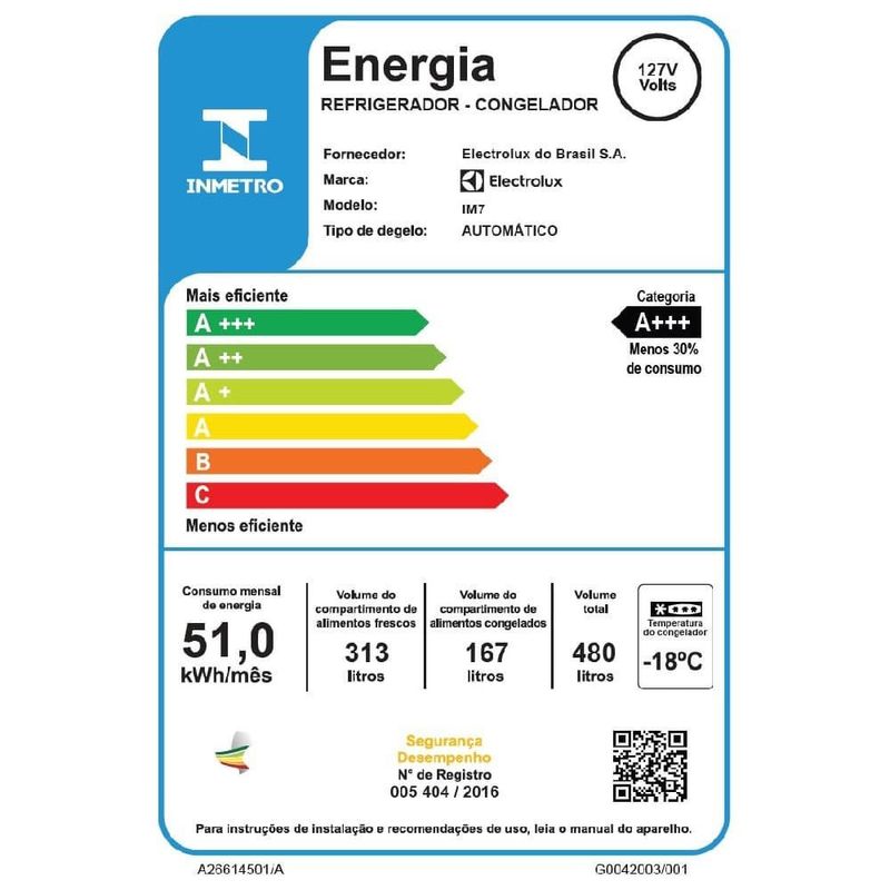 geladeira electrolux frost free inverter 480l 127v efficient autosense 3 portas branco im7