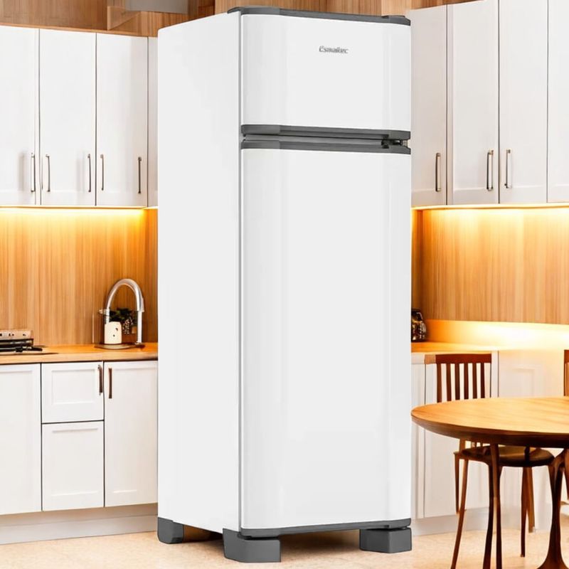 geladeira 2 portas esmaltec 276 litros inverter branco rcd34 pro