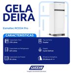 geladeira 2 portas esmaltec 276 litros inverter branco rcd34 pro