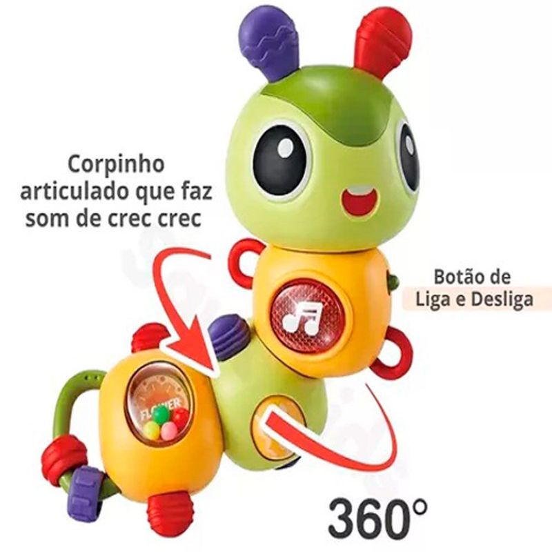 centopeia musical de atividades com luz buba 17002 (mp)