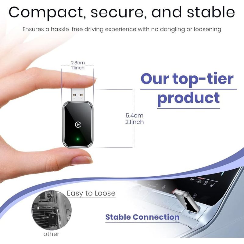adaptador hameby sem fio para iphone usb e usb-c preto a-mbi